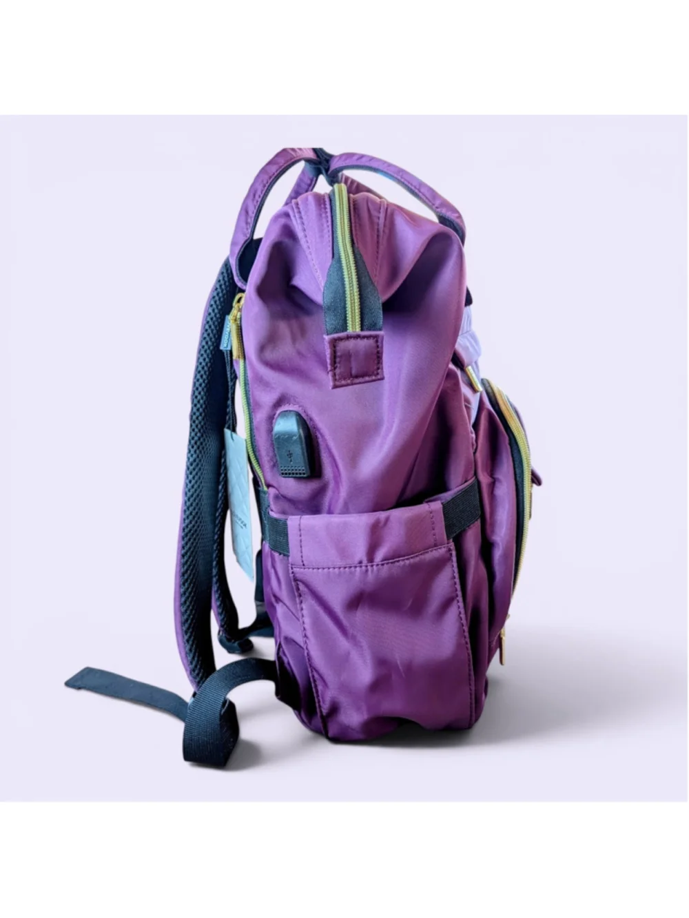 LOVEVOOK Purple Travel Laptop Bag Diaper Bag Backpack NWT USB Port Multi Pockets